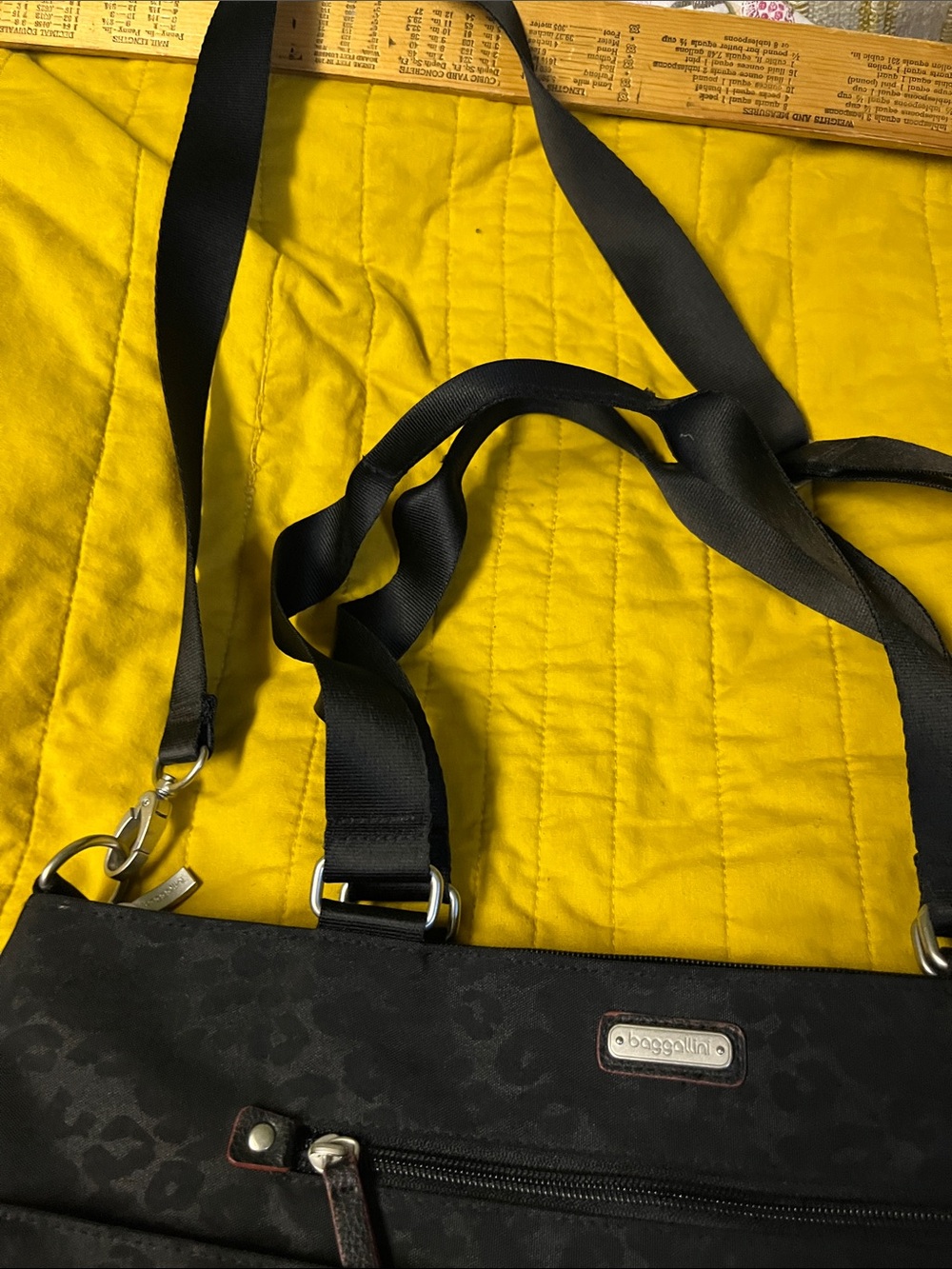 Baggallini Black Nylon Crossbody Tote with Front Pockets - Picture 3 of 8
